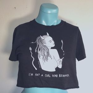 XS graphic crop top tee shirt